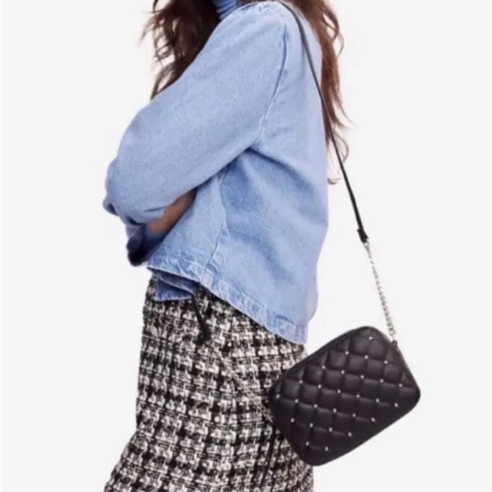 NWT-Rebecca Minkoff Studded Diamond Quilted Crossbody Purse.